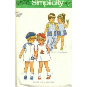 Vintage ©1971 Simplicity 9840 Sewing Patterns - Dress and Onesie/Jumpsuit